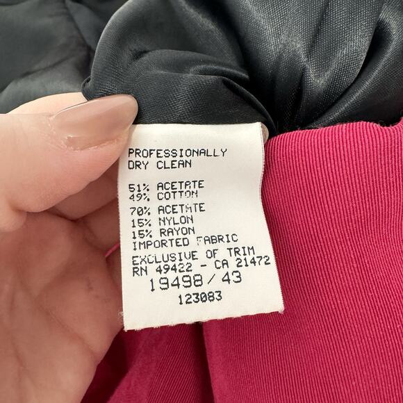 Vintage Scott McClintock Women Dress 6 Pink Velvet Taffeta Midi Off Shoulder 80s - Picture 13 of 14